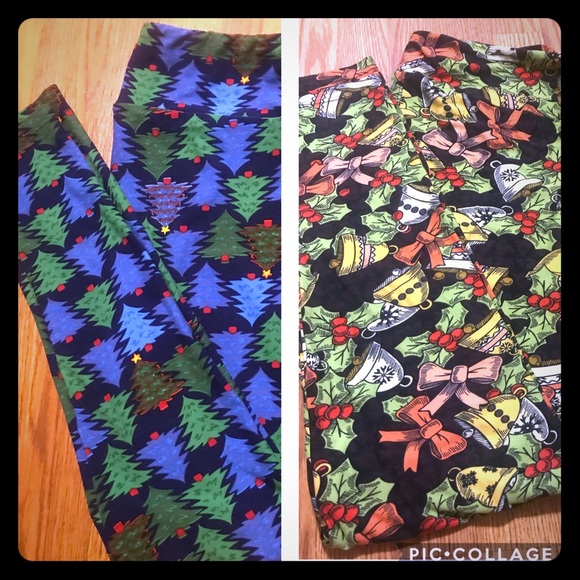 Lot of 2 LulaRoe Christmas leggings - Picture 1 of 3